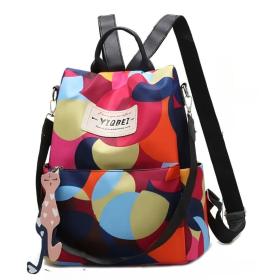 Sac à dos oxford Antivol étanche pour femmes – multicouleur – 