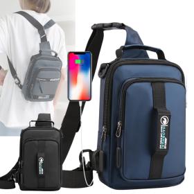 Sacoche Oxford imperméable multifonctionnel avec Sortie De charge usb pour hommes V3