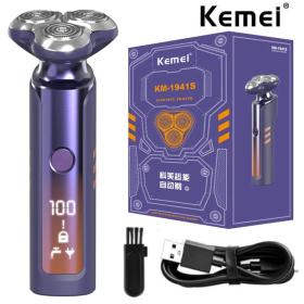Kemeiiii rasoiiiiir électrique complet du corps pour hommes , étanche, affichage numérique LCD, système flottant 3D,  KM-1941s