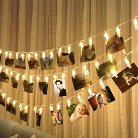 Clips lumineux pour accrocher des photos décoration intérieure