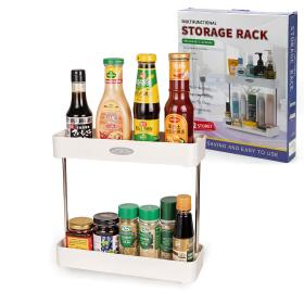 étagères de rangement pour cuisine et salle de bain 2 étages - منظم أغراض في الحمام أو المطبخ