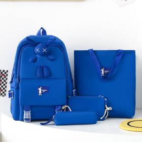🐰 Set Scolaire 4en1 Kawaii – Lapin & Bleu, Tendance et Pratique – محفظة 4 قطع كاواي أزرق