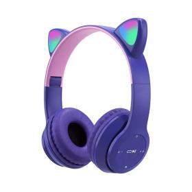 Casque Bluetooth sans fil avec oreilles de chat LED clignotantes KT-49M – سماعات رأسية