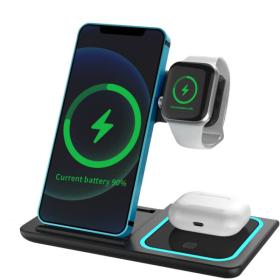قاعدة شحن لاسلكية 3 في 1 – للهواتف الذكية والأجهزة الإلكترونية