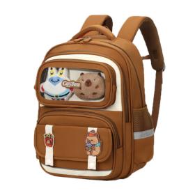 حقيبة ظهر أطفال مرحة بعدة جيوب مع دمية – LM-5122 لون بني