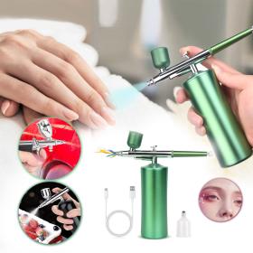 Kit aérographe avec compresseur intégré rechargeable pour nail arts et décoration – جهاز رسم وتزيين