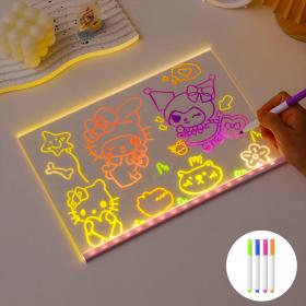 Tableau à Dessin LED coloré avec 4 stylos 30x20cm – لوحة مضيئة للرسم والتلوين