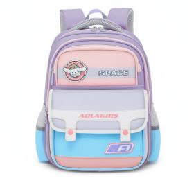 Sac à Dos Enfant Space Design Ludique Multi-Poches Mauve – حقيبة مدرسية للأطفال لون بنفسجي
