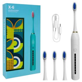 Brosse à Dents Électrique 4 Têtes Incluses Rechargeable et Étanche IPX7 – فرشاة أسنان كهربائية بأربعة رؤوس