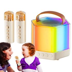 Enceinte Karaoké avec éclairage RVB et microphones sans fil – مكبر صوت كاريوكي