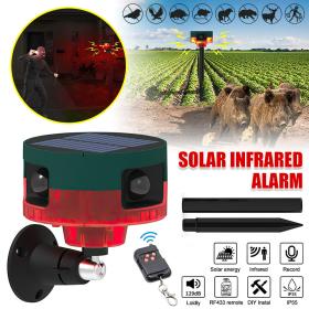 Répulsiiiif pour animauxxxx Capteur de mouvement à énergie solaire, alarme sonore et lumineuse 6 LED 