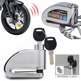 Antivol à disque en acier inoxydable 110 dB avec clés et pochette de transport – جهاز إنذار مضاد سرقة للدرجات