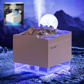 Humi-dificateur Cube 300 ml avec Veilleuse de Lune Colorée – معطر جو في الغرفة
