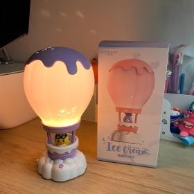 Lampe de table LED pour chambre d'enfant, rechargeable en forme de montgolfière