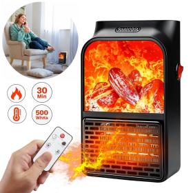 Chauffage Électrique Portable avec Effet Flamme 3D – مدفأة كهربائية محمولة بتأثير اللهب ثلاثي الأبعاد