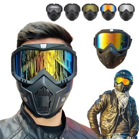 Casque Moto avec Lunettes Amovibles Coloré Anti-Bouée