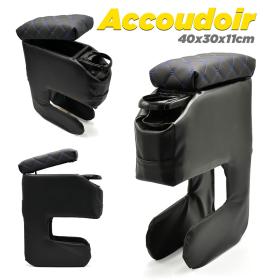 Accoudoir de Voiture Universel avec Rangement et Porte-Gobelets 40x30x11cm 