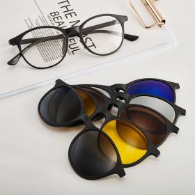 Lunette 6 En 1 2231A Opptiiii-que / Soleil / Nuit - نظارات شمسية مغناطيسية