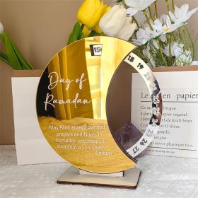 Calendrier rotatif pour compte à rebours du Ramadan , En acrylique effet miroir Grand Format 