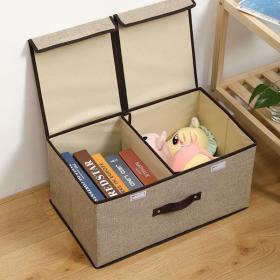 Coffres de rangement pliables en tissu Double ouverture , avec poignées en corde de coton