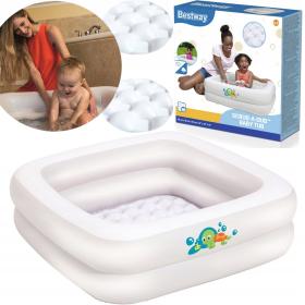 Baignoiiiiire Gonflable Carrée à Double Anneau Pour Bébé 86 x 86 x 25 cm Bestway 51116