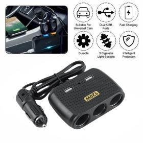 Chargeur de voiture avec 2 USB et 5V
