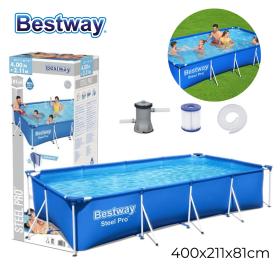 Piscine Rectangulaire Avec Pompe Filtrante 400 x 211 x 81 cm Bestway