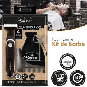 Kit Baaaarbe Tondeuuse Hybride, Ciseauuuux Barbe et Moustache, Peigne Sculptant - Pochette Barb'Xpert