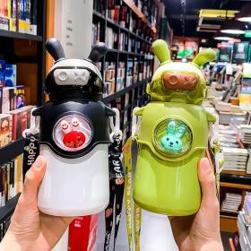 Bouteille Thermos en Acier Inoxydable 500 ml avec Paille pour Enfants